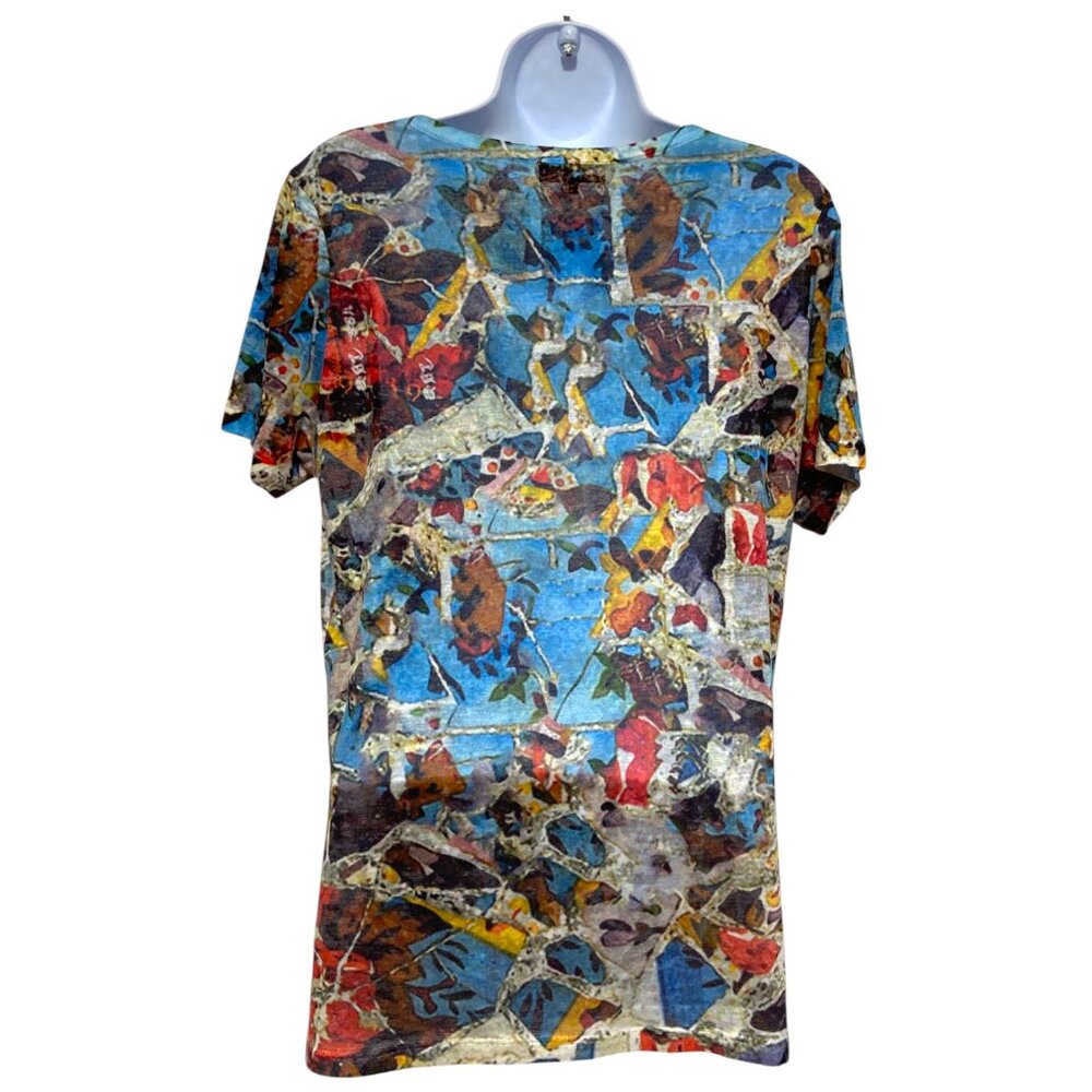 Women's Large Pullover Top Multi-Color Rhinestone Design By-Colour Works - Picture 4 of 4